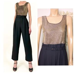 John Roberts  Black and Gold‎ Jumpsuit Size 12